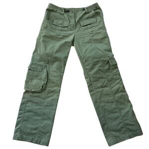 Brandy Melville Olive Green Utility Cargo Pants One Size Straight Leg Pockets